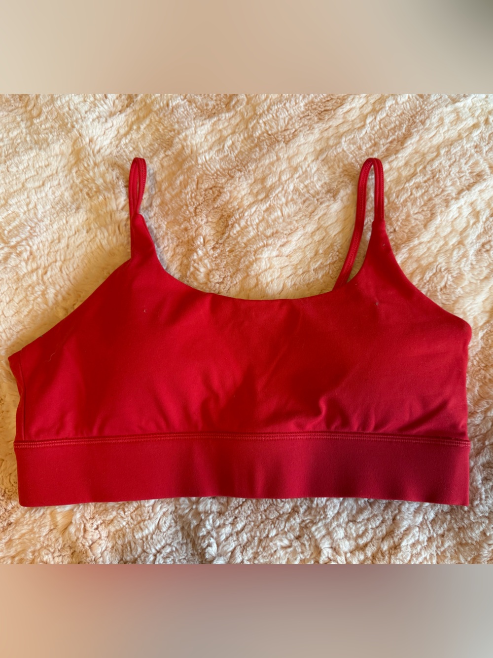 Red Wireless Sports Bra with Removable Cups